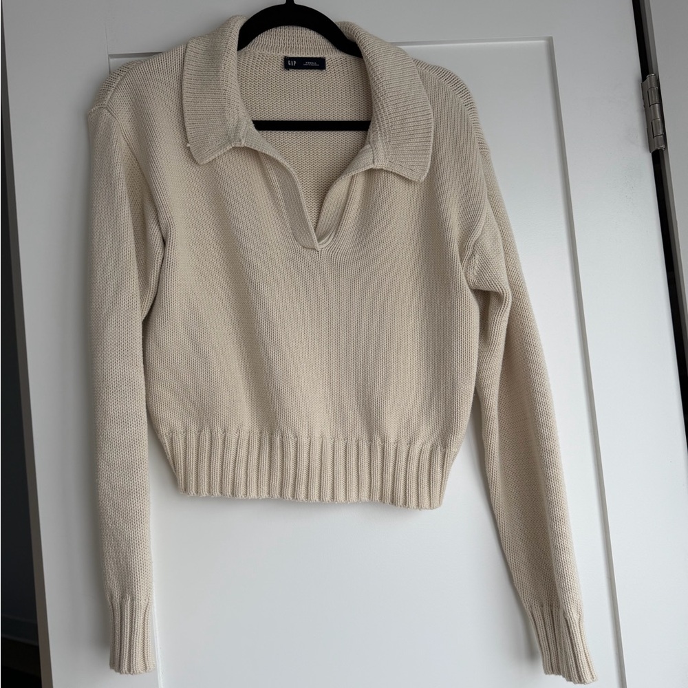 GAP Cream Collared Sweater